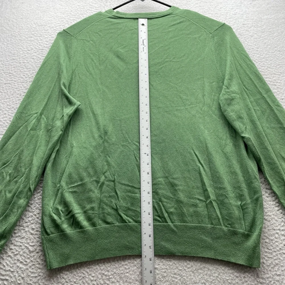 Banana Republic Sweater Mens‎ XL Luxury Blend Silk Cashmere Green V-Neck Preppy